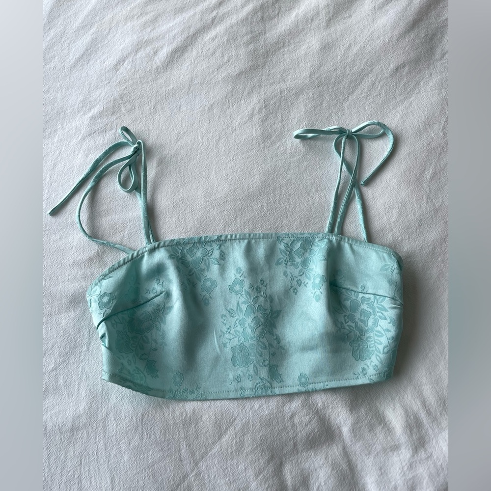 Princess Polly Mint Green Satin Crop Top